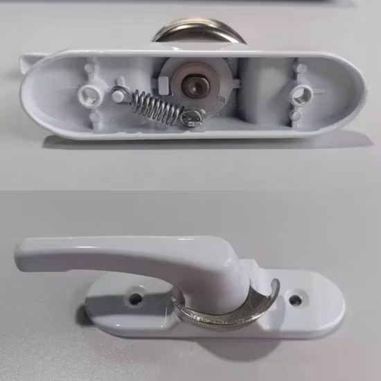 UPVC 窓ドアハンドル三日月ロック引き違い窓ムーンロックハードウェアアクセサリーアルミニウム亜鉛素材 Nisen Cl02